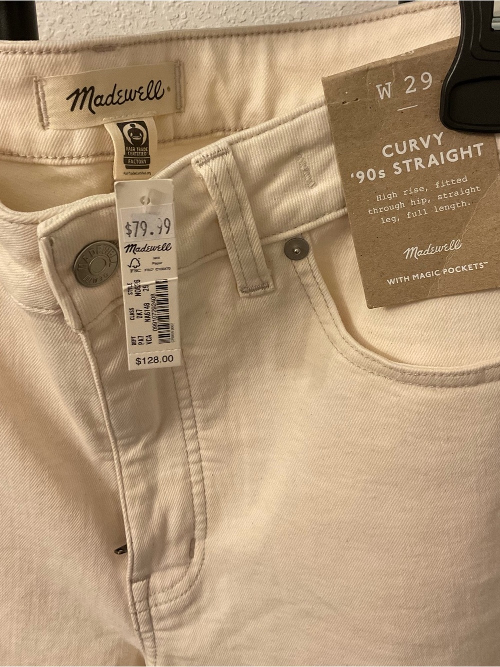 Madewell Curvy '90s Straight High-Rise Jeans in Cream